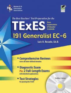 The Best Teachers' Test Preparation for the TExES 191 Generalist EC 6: With REA's Testware on CD ROM, Green Edition General Study Guides