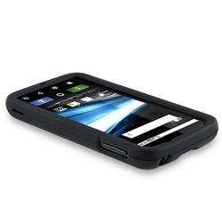 Snap on Black Rubber Coated Case for Motorola MB860 Atrix 4G Eforcity Cases & Holders