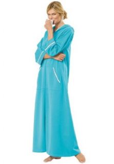 Dreams and Company Women's Plus Size Hooded French terry robe at  Womens Clothing store