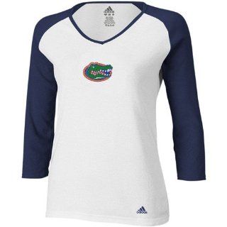 adidas Florida Gators Ladies White Loud & Proud 3/4 Length Sleeve V neck T shirt (XX Large) : Sports & Outdoors