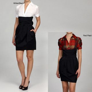 Issue New York Women's Short sleeve Twofer Dress ISSUE Casual Dresses