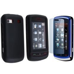Black Rubber Case/ Screen Protector for LG Xenon GR500 Cases & Holders