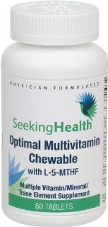 Optimal Multivitamin Chewable With L 5 MTHF  Provides Extra Amounts Of Antioxidants And B Vitamins  60 Tablets  Seeking Health: Health & Personal Care