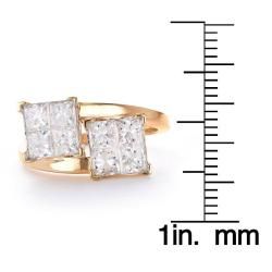 18k Yellow Gold 2ct TDW Princess Diamond Engagement Ring (G H, I1 I2) One of a Kind Rings