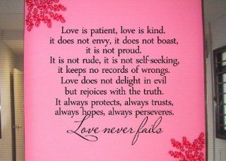 #2 Love is patient, love is kind. It does not envy, it does not boast, it is not proudVinyl wall art Inspirational quotes and saying home decor decal sticker  