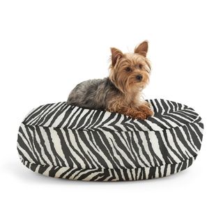 DogSack Round Memory Foam Black/ White Zebra Stripe Twill Pet Bed PetSack Other Pet Beds