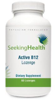 Active B12 Lozenge  Sublingual Vitamin B12  Provides 4,000 mcg Methylcobalamin and 1,000 mcg Adenosylocobalmin  60 Lozenges  Non GMO  Free of Magnesium Stearate  Physician Formulated  Seeking Health: Health & Personal Care