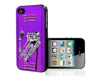 Freshman Locker I Put the Fresh in Freshman Funny Quote Purple iPhone 4 4s Hard Back Case Phone Cover: Cell Phones & Accessories