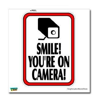 Smile You're On Camera Video Surveillance   Business Sign   Window Wall Sticker Automotive