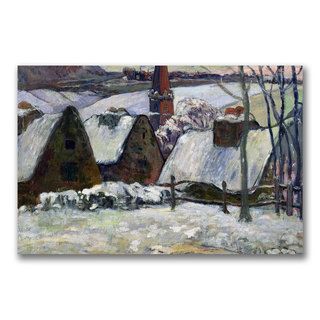 Paul Gauguin 'Brenton Village Under Snow' Canvas Art Trademark Fine Art Canvas