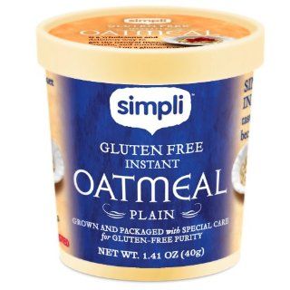 Simpli Gluten Free Instant Plain Oatmeal Single serving Cup, Box of 6 : Oatmeal Breakfast Cereals : Grocery & Gourmet Food