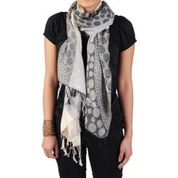 Journee Collection Women's Floral and Bubble Print Fringed Scarf Journee Collection Scarves