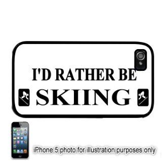 I'd Rather Be Skiing Apple iPhone 5 Hard Back Case Cover Skin Black: Cell Phones & Accessories