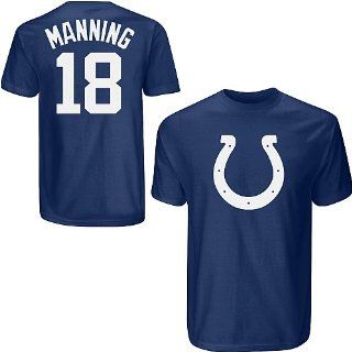 Reebok Indianapolis Colts Peyton Manning Name & Number T Shirt Large : Sports Related Merchandise : Sports & Outdoors