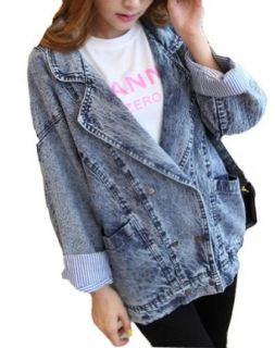 And The Wind Did Casual Denim Jacket Really Good Old Snow at  Womens Clothing store