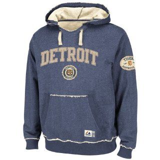 Detroit Tigers Cooperstown Home Stretch Hooded Sweatshirt   Navy   Medium : Sports Related Merchandise : Sports & Outdoors