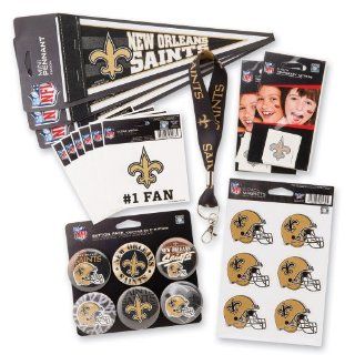 New Orleans Saints Fan Pack   Tattoos Decals Buttons Lanyards Magnets & Pennants   Football Tailgating Party Supplies   30 items per pack : Sports Related Tailgating Fan Packs : Sports & Outdoors