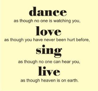 Dance love Sing Live Vinyl wall art Inspirational quotes and saying home decor decal sticker  
