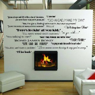 Classic Movie Quotes wall saying vinyl lettering home decor decal stickers quotes   Home Theater Wall Decor