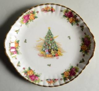 Royal Albert Christmas Magic Handled Cake Plate, Fine China Dinnerware   Christm