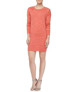 Womens Space dye Long Sleeve Cashmere Dress, Coral   Michael Kors   Coral