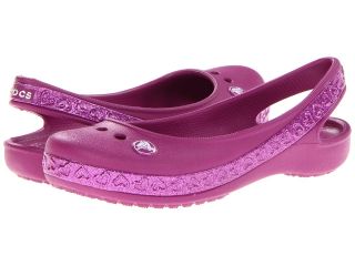 Crocs Kids Genna II Hearts Flat Girls Shoes (Burgundy)