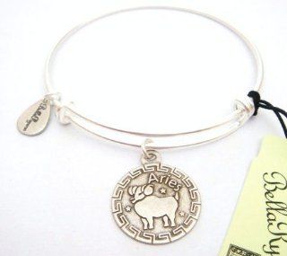 Authentic Bella Ryann "Zodiac Aries" adjustable wire bangle russian silver. (Shipped same day): Jewelry