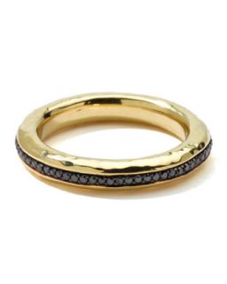Mens 18k Gold Channel Ring with Black Diamonds, Size 10   Ippolita   Gold (10)