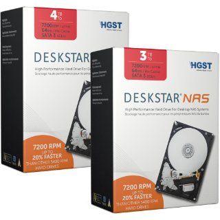 HGST Deskstar NAS 3.5 Inch 4TB 7200RPM SATA III 64MB Cache Internal Hard Drive Kit (0S03664): Computers & Accessories