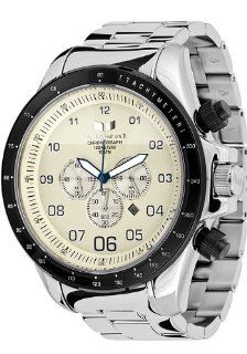 Vestal Men's ZR3001 ZR 3 Chronograph Stainless Steel Creme Dial Watch: Watches