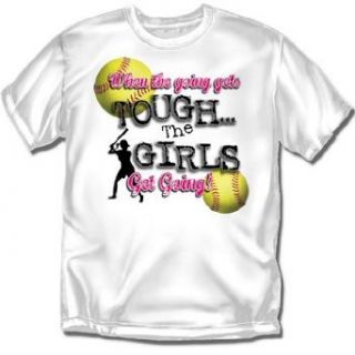 Going Tough Softball   Youth White T Shirt   Youth XL: Clothing