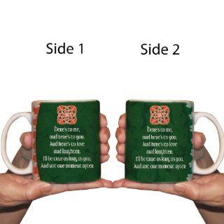 15 oz Irish Saying Coffee Mug "Here's to me, and here's to you"   Great for St. Patrick's Day!: Kitchen & Dining