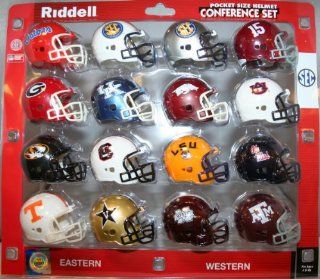 NCAA SEC Conference Pocket Size Helmet Set (16 Piece) : Sports Related Collectibles : Sports & Outdoors