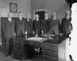early 1900s photo Federal Reserve Board, left to right: Sec'y Mellon; W.P.G. f2  