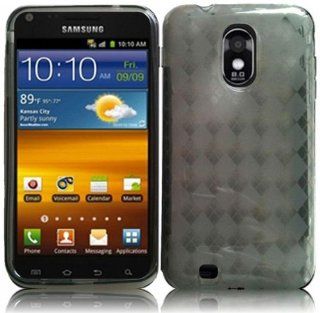 VMG For Samsung Galaxy S II S2 D710 (Boost/Virgin/Sprint/Ting) Cell Phone TPU Design Gel Skin Hard Rubber Case Cover   Smoke See Thru Diamond Pattern Cell Phones & Accessories