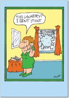Sent Out Laundry Birthday Humor Paper Card : Greeting Cards : Office Products