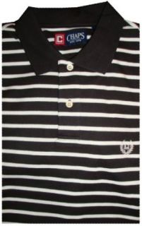 Men's Chaps by Ralph Lauren Polo Shirt Short Sleeved Black/white Available in Several Sizes & Colors (Medium) at  Mens Clothing store