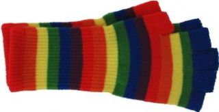Fingerless knit Gloves   Comes in several colors! (Rainbow Stripes): Clothing