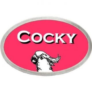 Hot Buckles' Pink Cocky Belt Buckle *As seen on Bones*: Clothing