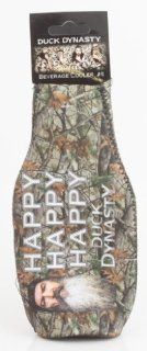 Duck Dynasty Officially Licensed Beer Can or Bottle Cooler Koozie   Several Styles Available   Uncle Si Phil (Bottle   Camo   Happy Happy Happy   Phil): Kitchen & Dining