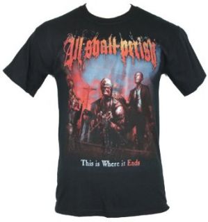 All Shall Perish Mens T Shirt   "This Is Where It Ends" Blindfolded Gagged Guy Clothing
