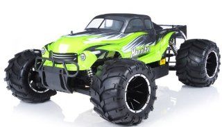 remote control radio control rc 1/5th Giant Scale Exceed RC Hannibal 30cc Gas Engine Remote Controlled Off Road RC Monster Truck w/ 2.4Ghz TX 100% RTR & Fail Safe (AA Green  or next available  color may vary sent at random) : Car Control Truck Offroad 