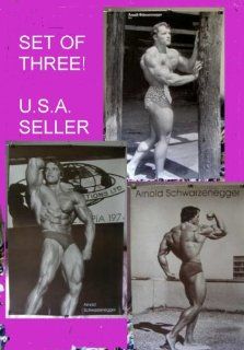 Arnold Schwarzenegger 1970s Bodybuilding Poster Print Black & White SET of 3 21 X 31 Inches Each (sent FROM USA in PVC pipe) : Everything Else