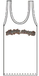 Slightly Stoopid   Girls Tank Top   Orange & Blue "Closer to the Sun" Logo on White Tank Top with Skunk Records Logo on Back, Size Small.: Clothing