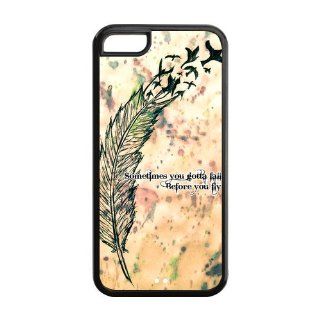 Fashion Funny Sometimes You Gotta Fall Quote Apple Iphone 5C Case Cover TPU Birds: Cell Phones & Accessories