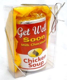 Get Well Soon Gourmet Solid Milk Chocolate "Chicken Soup" Can Gift for Chocolate Lovers   Children & Adults  Grocery & Gourmet Food
