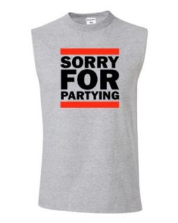 Adult Sorry For Partying Funny Rob Gronkowski Gronk Inspired Sleeveless T Shirt: Clothing
