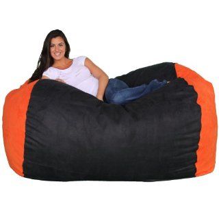 FUGU Team Bean Bag Chair (Orange and Black) Large 6'  