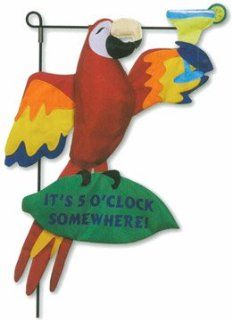 5 O'clock Somewhere Tropical Parrot Inflatable Garden Flag : Outdoor Flags : Patio, Lawn & Garden