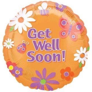 Mylar Foil Balloon 18" Round Get Well Soon! Aliviate Pronto Buena Salud Remets toi vite: Toys & Games